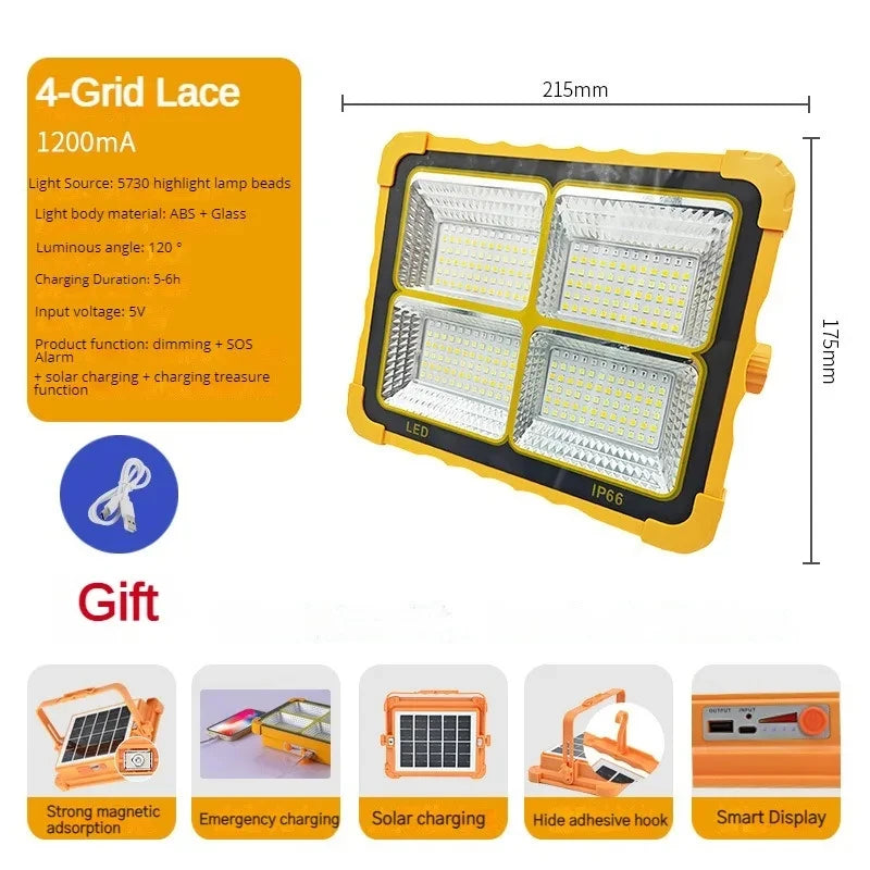 Camping Lantern 20000mAh &ndash; Solar Rechargeable Power Bank 4Gird-1200MA