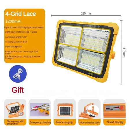 Camping Lantern 20000mAh &ndash; Solar Rechargeable Power Bank 4Gird-1200MA