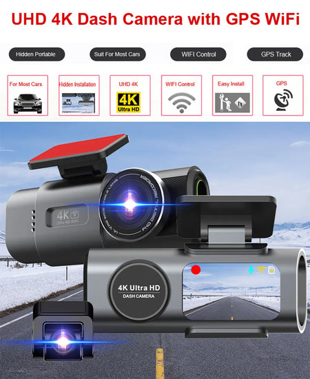 Dash Cam 4K UHD Car Camera DVR &ndash; Night Vision With GPS