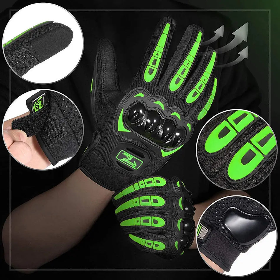 Waterproof Full Finger Motorcycle Gloves with Touchscreen and Joint Protection