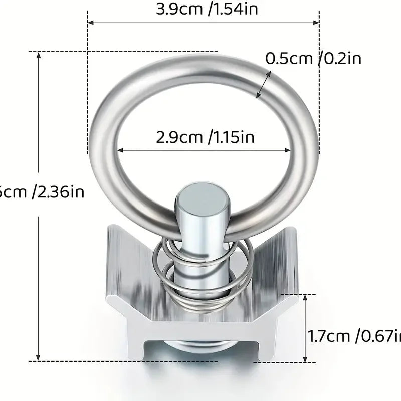 Durable 19.7" Aluminum L Track Rail with Stainless Steel Studs &amp; End Caps for Secure Tie-Downs