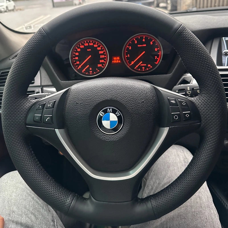 Housse de volant en cuir noir antidérapante pour BMW F20 F21 F22 F23 F30 F31 F34 F32 F33 F36