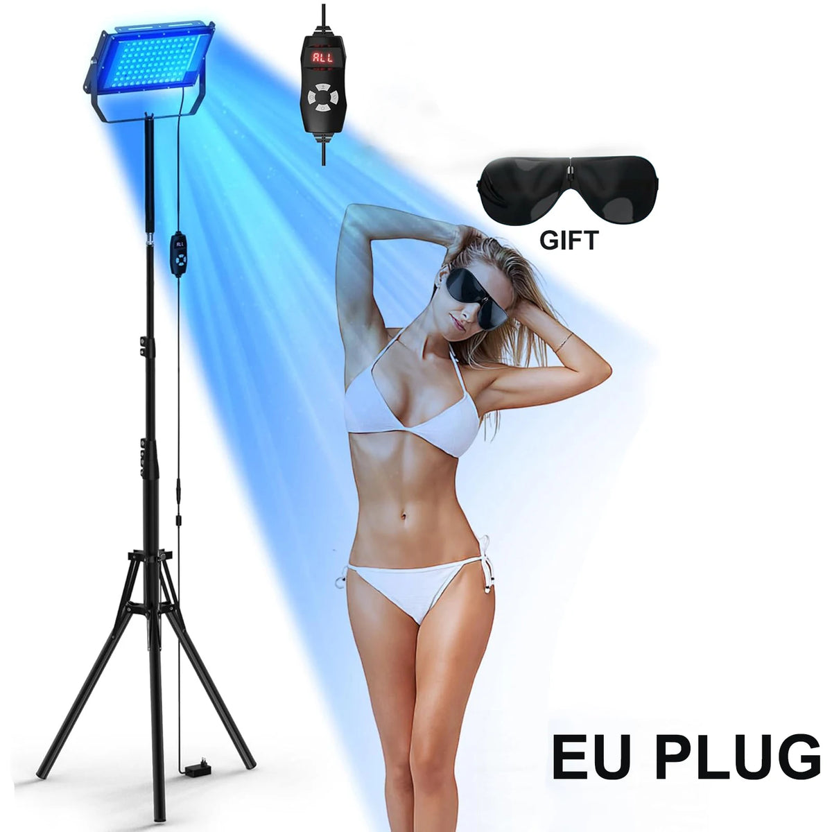 50W Ultraviolet Tanning Lamp Tripod Solarium &ndash; Blue Light EU Plug
