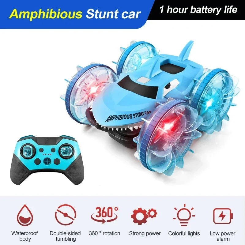 Shark Water Land 2in1 RC Car &ndash; Double-Sided Drive with Gesture Control green