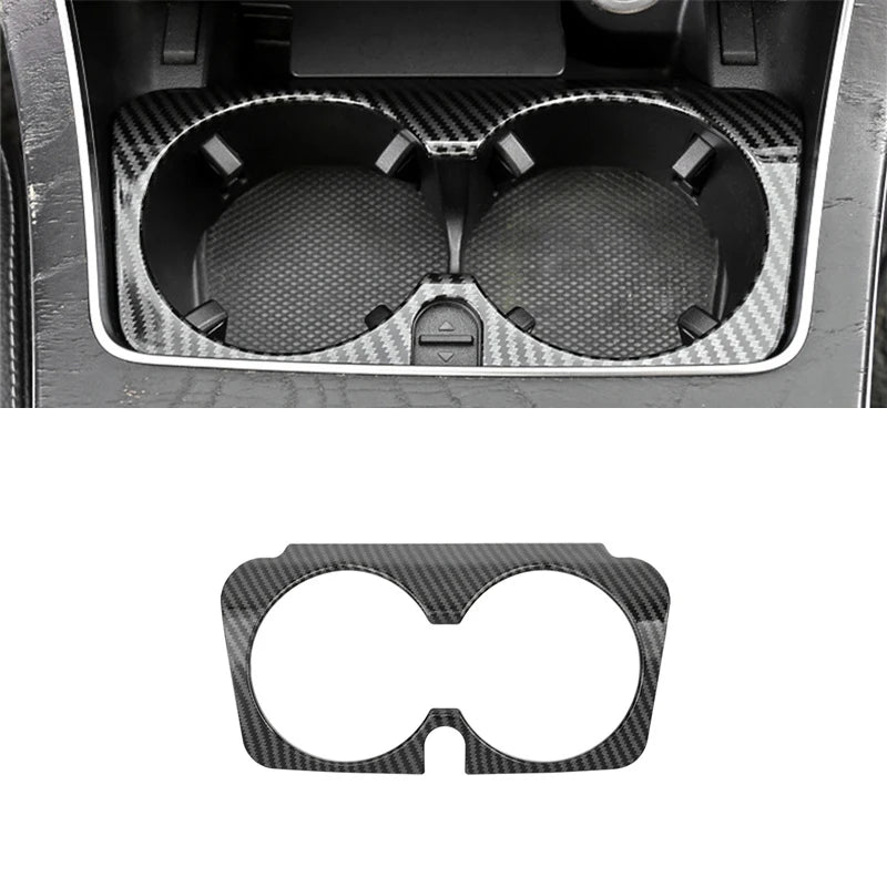 Mercedes Benz C E GLC Class Carbon Fiber Texture Gear Shift Panel &amp; Cup Holder Cover - W205 W213 X253 2016-2021