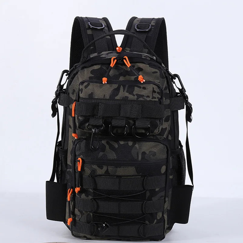 Lura Climbing Bag &ndash; Molle System for Tackle and Rod Holder Green Camo