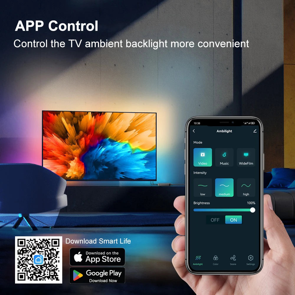 Smart Ambilight TV Backlight 4K LED Sync Box &ndash; Voice Control