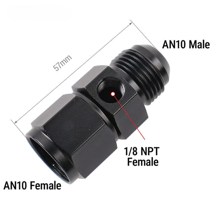 Universal AN Adapter Male To Female With 1/8 Inch NPT Gauge Port by InterCyprus Trading Ltd