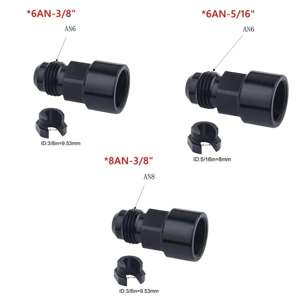 1PC Aluminum 6AN 8AN Male To 3/8" 5/16" Quick Disconnect Male Push On EFI Fitting Adapter Quick Connect by InterCyprus Trading Ltd