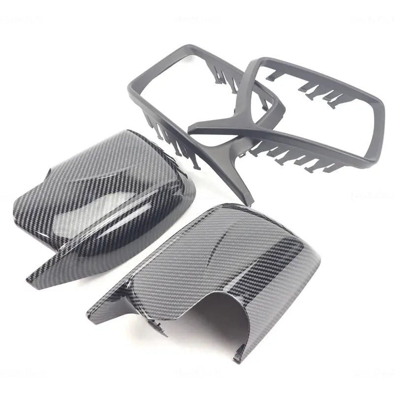 For BMW X3 X 3 E83 2003-2010 Carbon Fiber Look Rear View Mirror Cover Replacement Style Side Wing Mirror Caps with Tool by InterCyprus Trading Ltd
