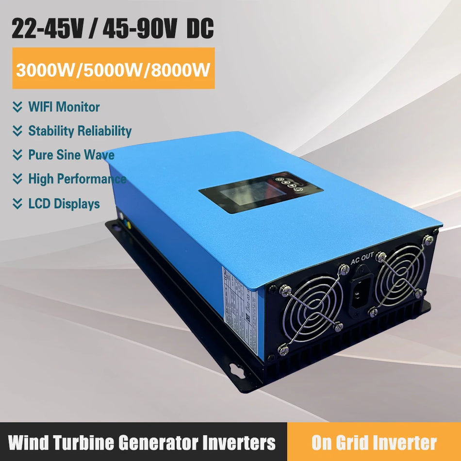 Inverter On Grid MPPT Wind 5000W 230V Seno Puro 24V 48V