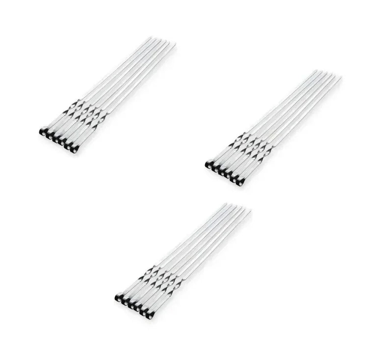 55cm Stainless Steel BBQ Skewers with Wooden Handle (6 Pack) 6PCS X 3 SET 45CM