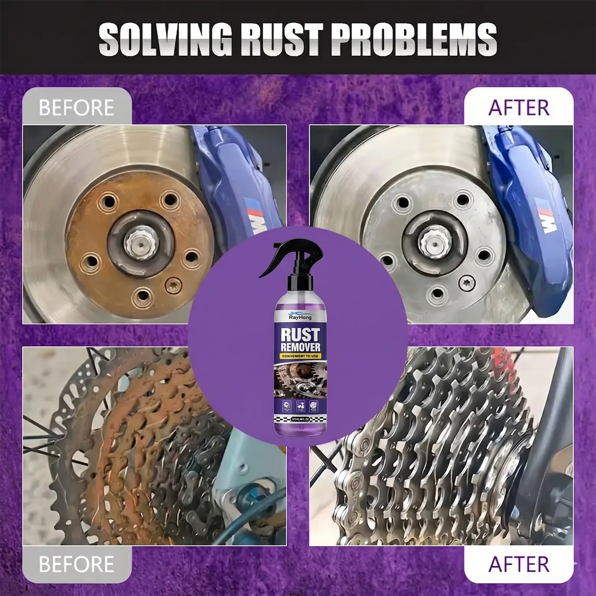 Multifunctional car rust remover used for removing rust providing surface protection on car brake pads iron metal surface by InterCyprus Trading Ltd