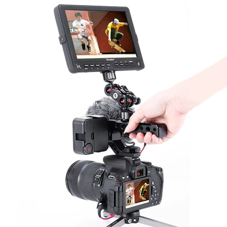DSLR Camera Top Handle Grip | Mirrorless Stabilizer Accessory with Cold Shoe Adapter