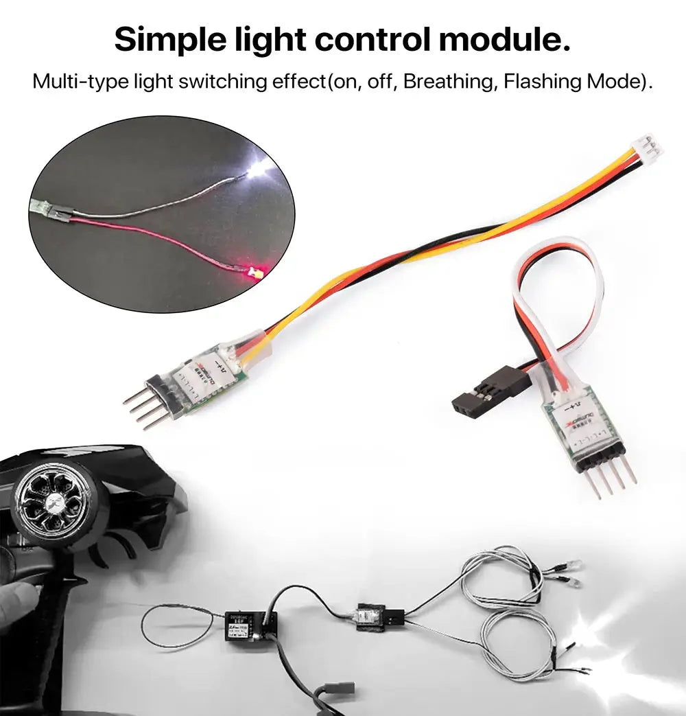 DUMBORC RC Light Controller LED Switch Panel System Turn On/Off 3CH for RC Car Vehicle RC Mini Car Fixed Wing Aircraft Parts by InterCyprus Trading Ltd