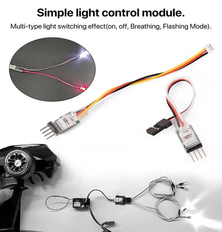 DUMBORC RC Light Controller LED Switch Panel System Turn On/Off 3CH for RC Car Vehicle RC Mini Car Fixed Wing Aircraft Parts by InterCyprus Trading Ltd