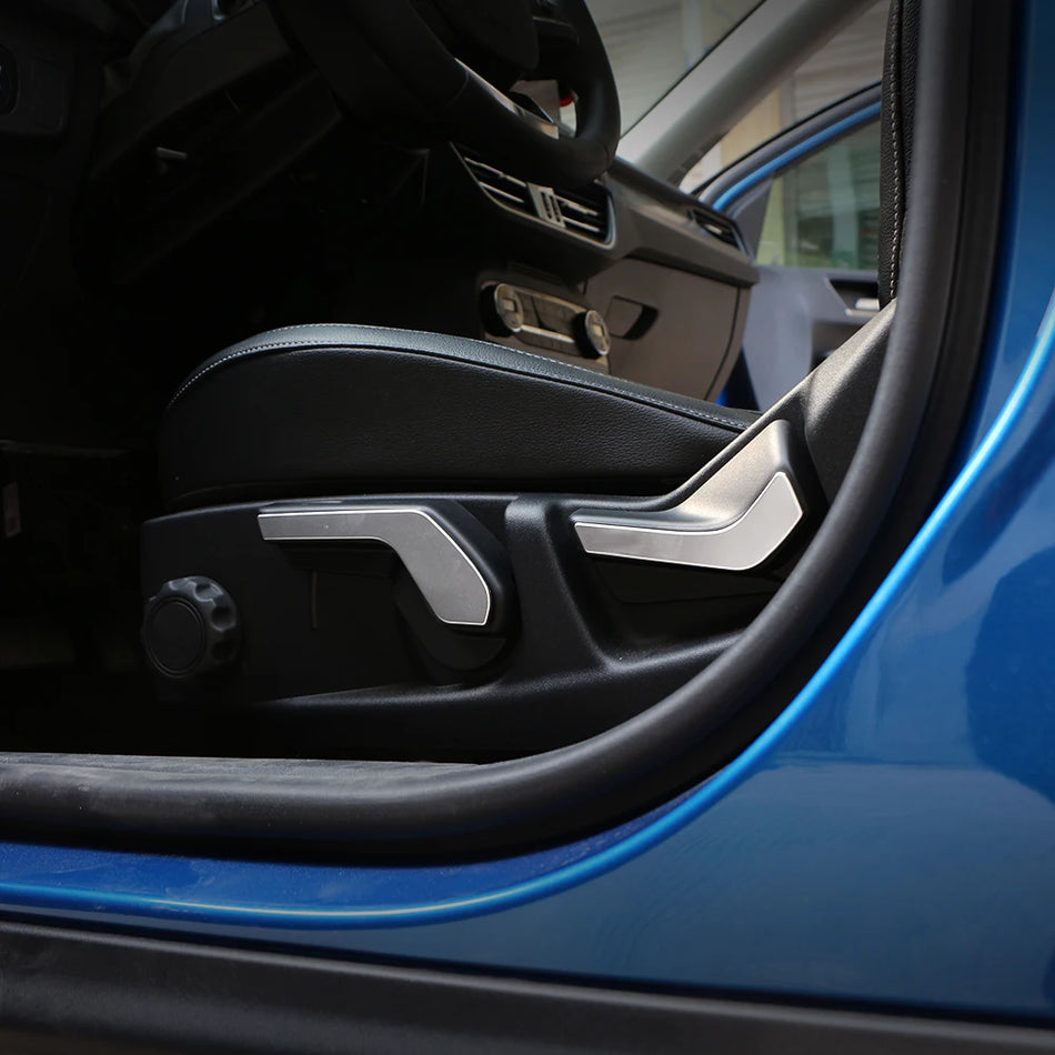 Copertura della maniglia di regolazione dell'altezza del sedile auto set di 4 pezzi per Ford Focus 4 MK4, acciaio inossidabile