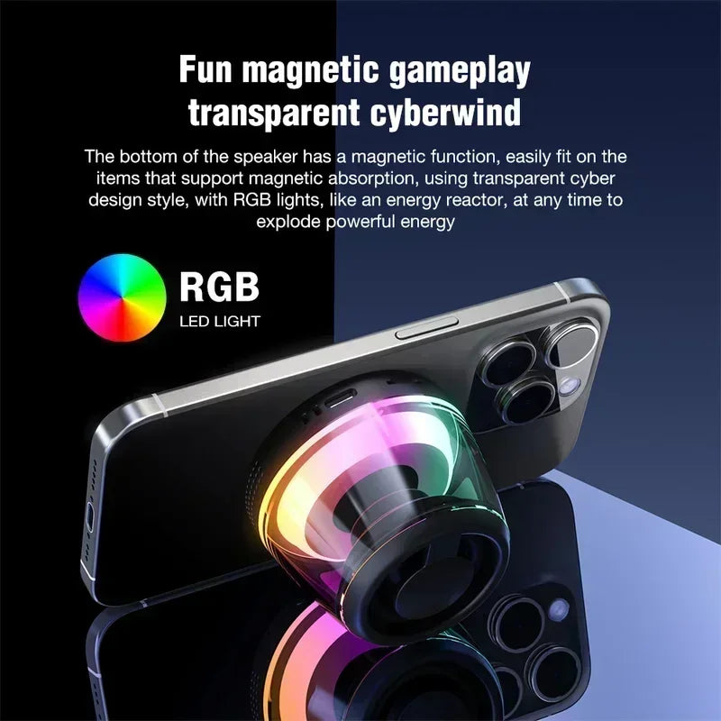 Magnetic Bluetooth Speaker with RGB Light and Portable Design