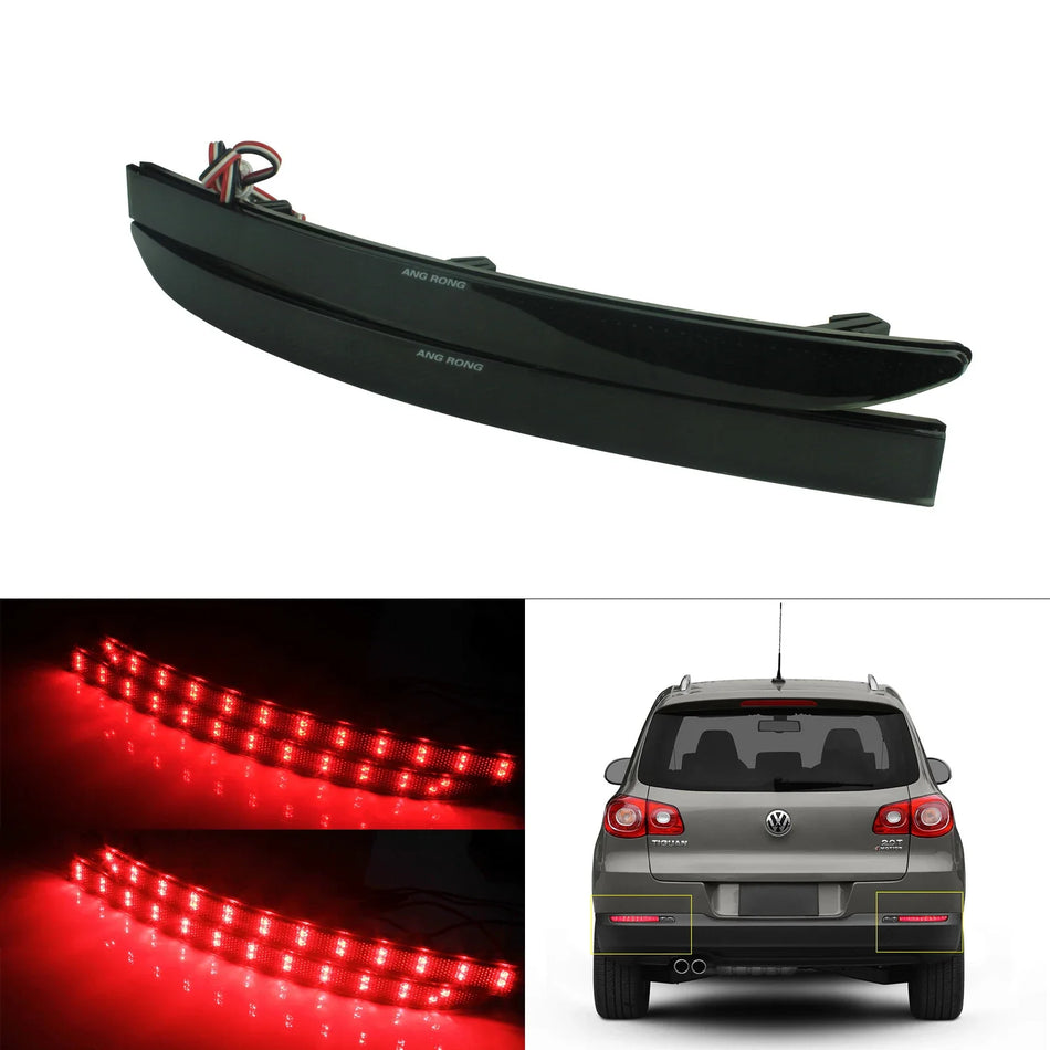 VW Tiguan 2x Luci Riflettenti del Paraurti Posteriore con LED Lente Nera