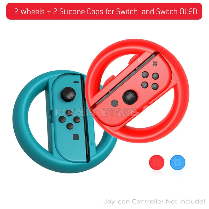 Nintendo Switch Game Accessories Set &ndash; Enhanced Gaming Experience with Joy Con Handle and Racing Steering Wheel 4 in1 C