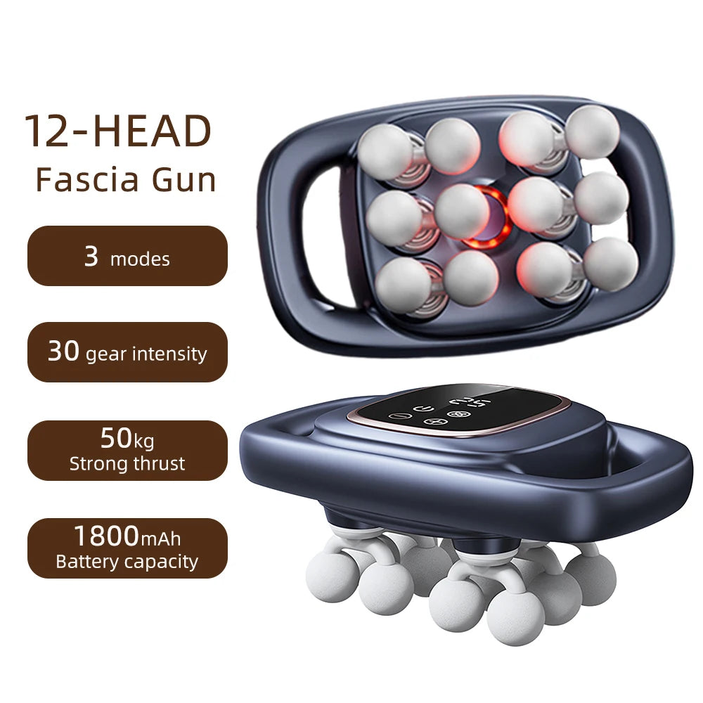 42-Heads Fascia Gun &ndash; Powerful High Frequency Massage 12 head