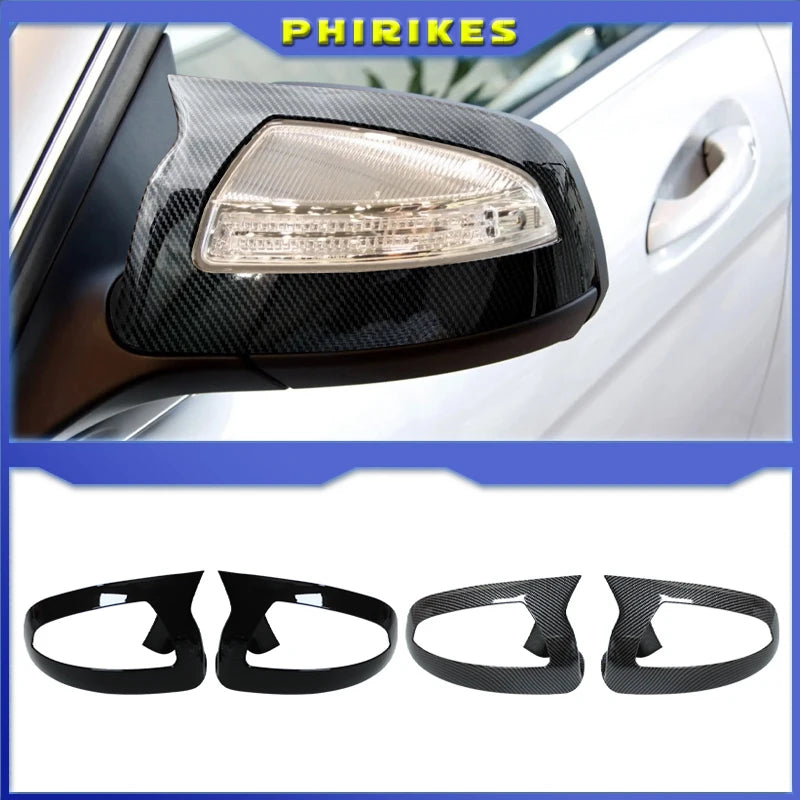 Tampa de Espelho em Carbono Preto Mercedes para Classe C W204 S204