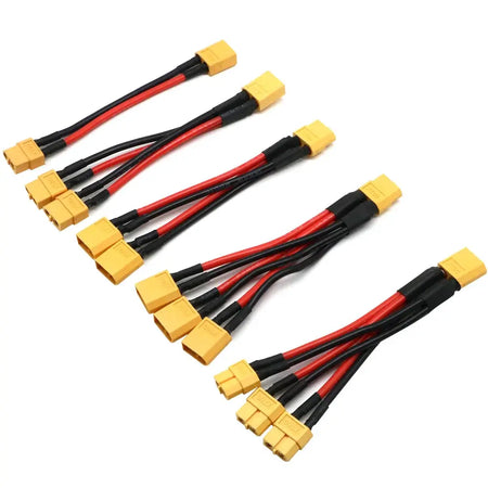 XT60 Parallel Battery Connector Male/Female Cable Dual Extension Y Splitter/ 3-Way 14AWG Silicone Wire for RC Battery Motor by InterCyprus Trading Ltd