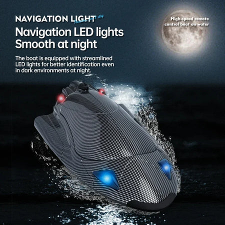 High-Speed Water-Cooled Turbojet RC Speedboat 40KM/H with LED Lights