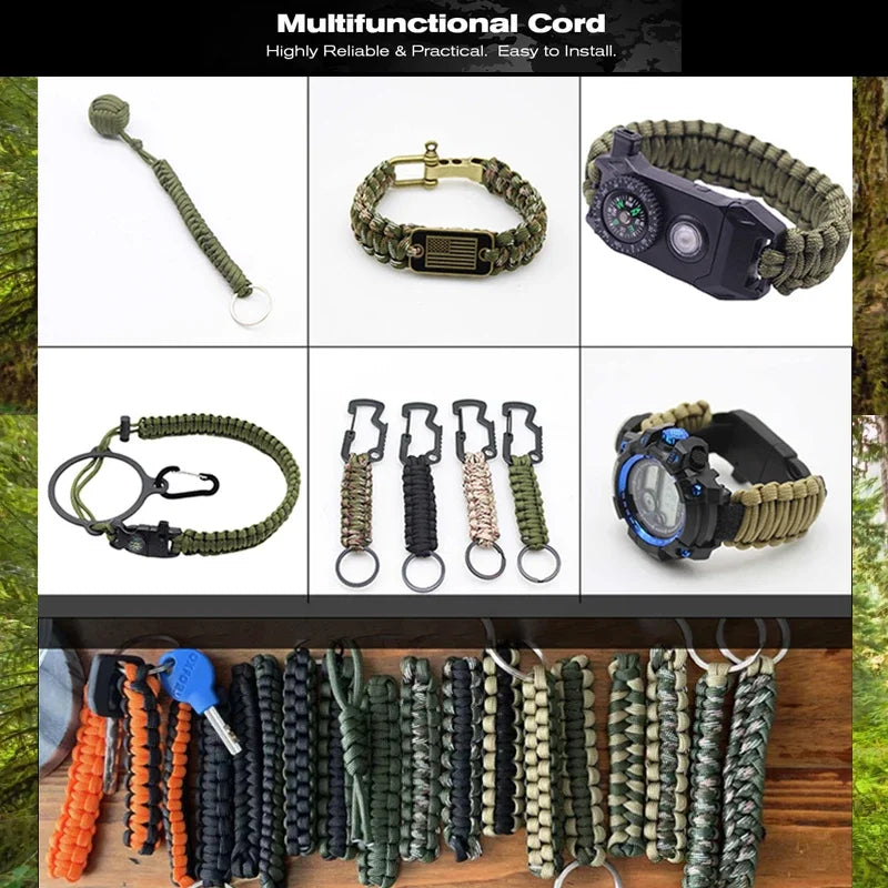 Military 550 Paracord Rope 100M 50M 31M 7 Strand 4mm Parachute Cord Outdoor Camping Survival Gear DIY Bracelet Tent Line