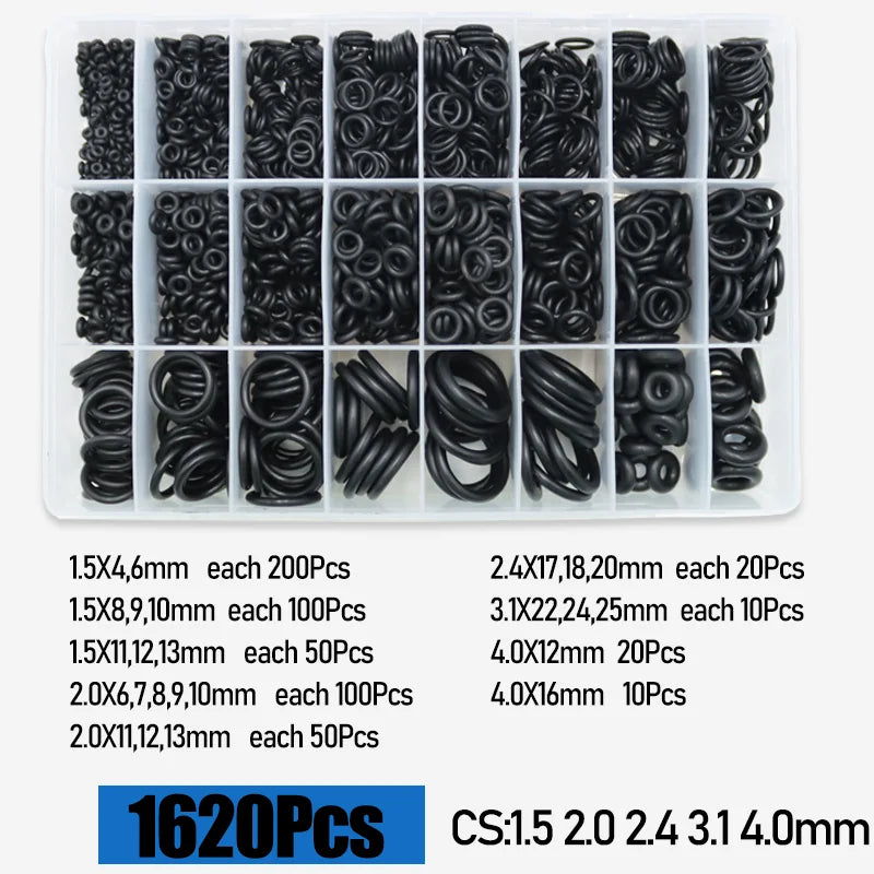 3230p Rubber O Ring Sealing Washer &ndash; Oil Resistant Durable Seal 1620pcs / Metric