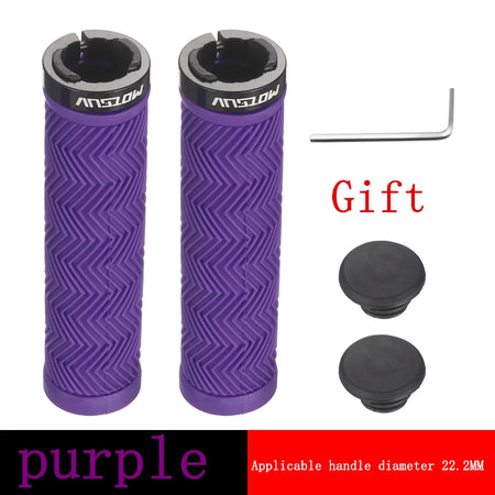 MOTSUV Bicycle Grips &ndash; Non Slip Lock Ring Design MTB purple