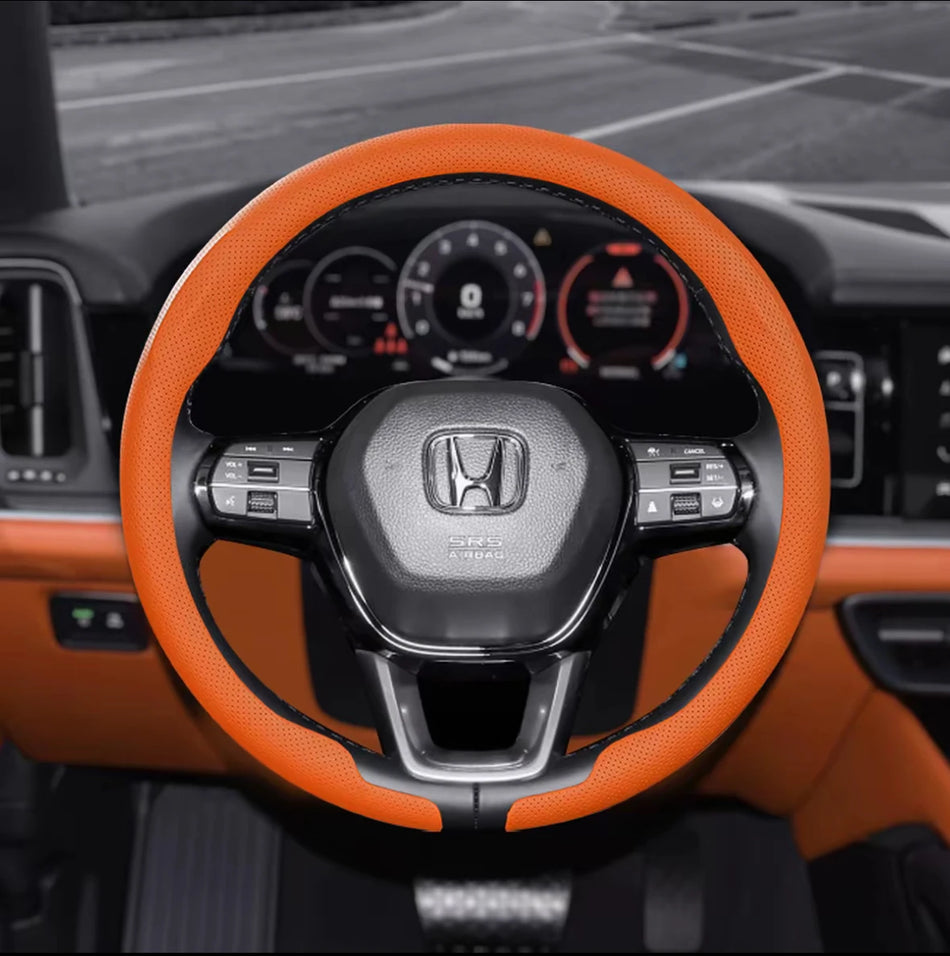 Honda Civic, CR-V, Accord, Pilot için Kürk Direksiyon Simidi Kapağı - 38cm, Karbon Fiber Doku, Kaymaz Tutuş