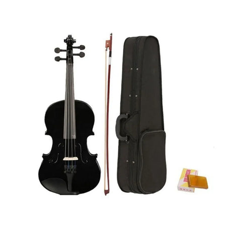 2025 4/4 Advanced Black Violin &ndash; Premium Solid Wood Build Black 4-4