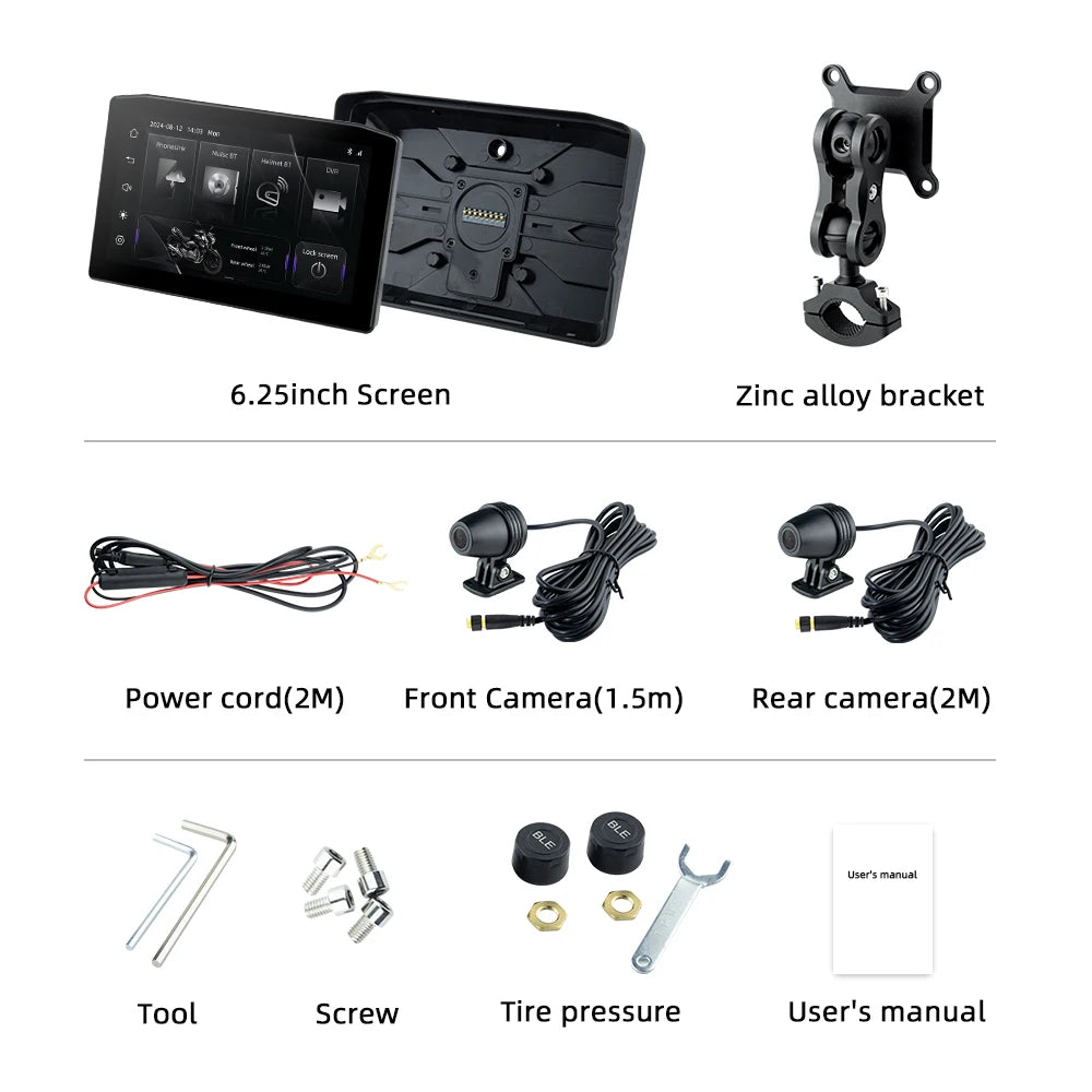 EKIY 6.25 Inch Portable Digital Dashboard &ndash; Wireless CarPlay and Anti Theft Screen M8-DVR-TP / None