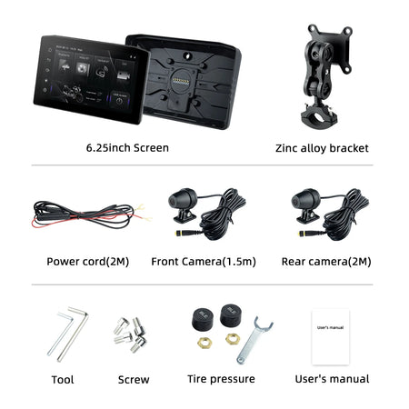 EKIY 6.25 Inch Portable Digital Dashboard &ndash; Wireless CarPlay and Anti Theft Screen M8-DVR-TP / None