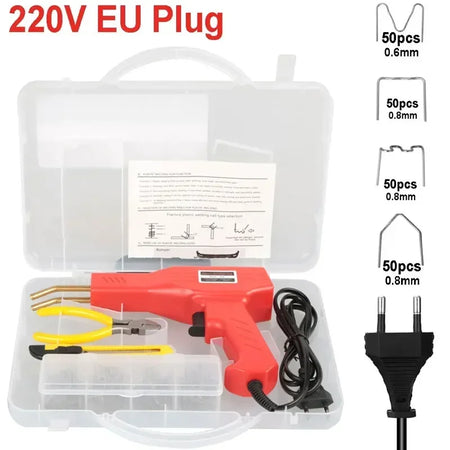 Portable Plastic Welding Machine &ndash; Car Bumper Repair Kit Red with 200pcs / 220V EU Plug