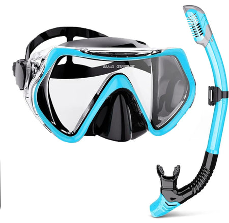 Professional Scuba Diving Mask &amp; Snorkeling Suit &ndash; Silicone Skirt &amp; Anti-Fog Goggles for Adults 15261988Sky blue