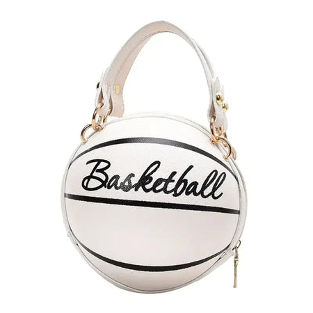 Women's Versatile Round Basketball Crossbody Bag white