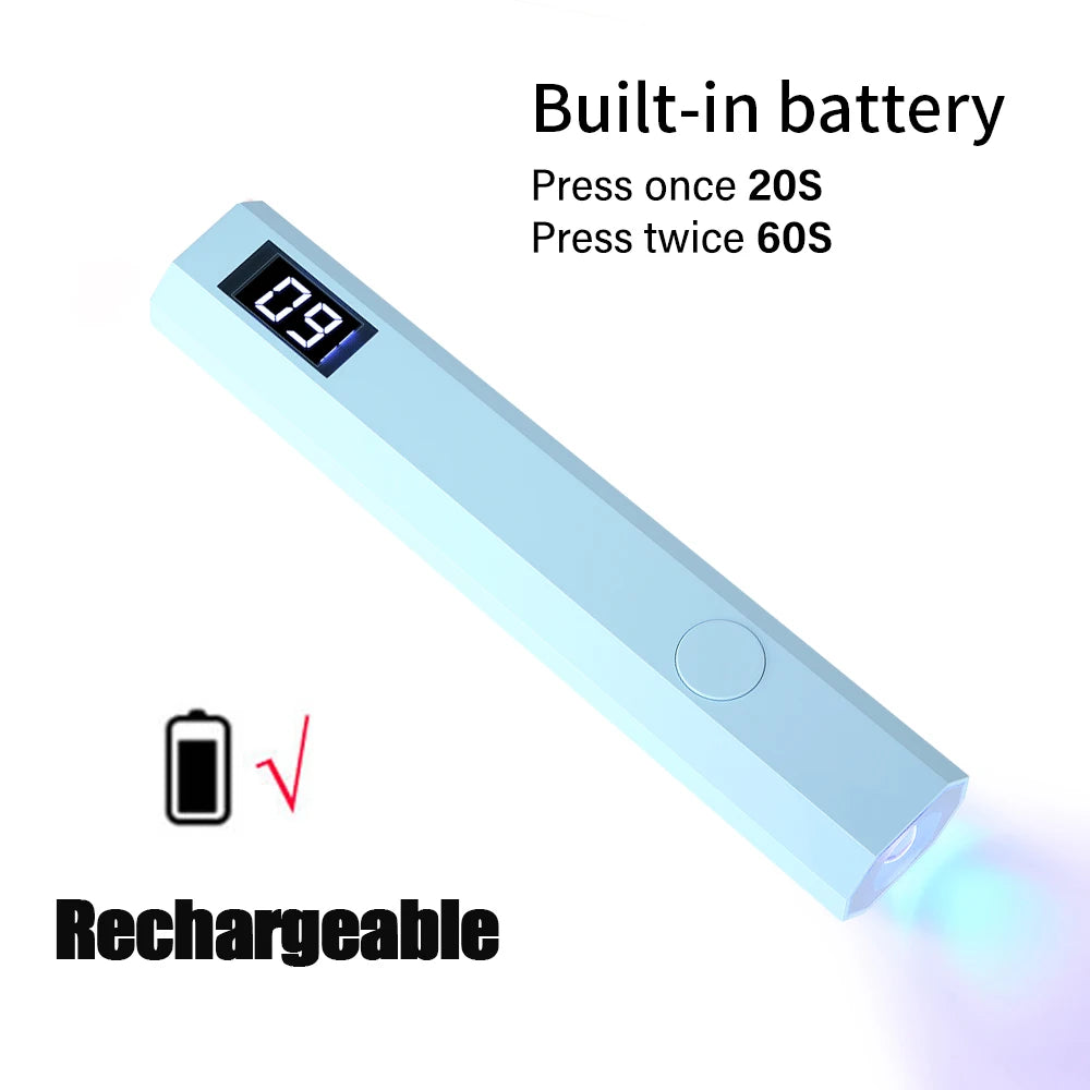 YIKOOLIN Mini 3W UV LED Nail Light &ndash; Two Timer Settings Blue / USB