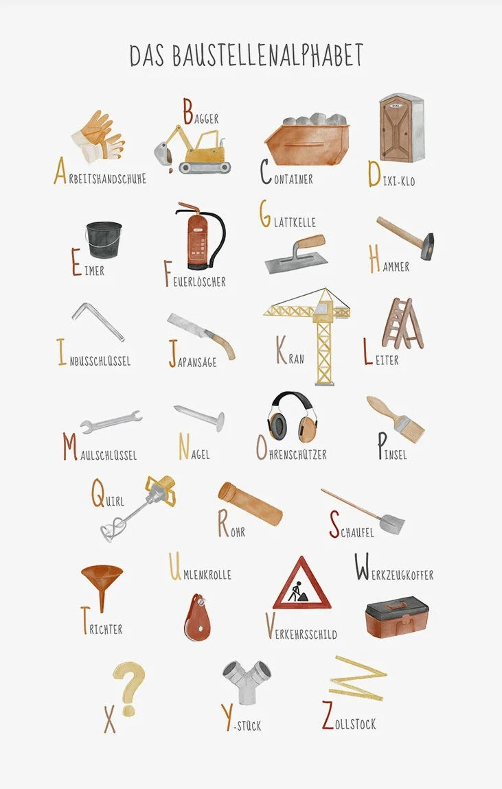 Alphabet Education Canvas Poster for Children's Room, Modern Wall Decor, Unframed 10 / 50X70cm Unframed