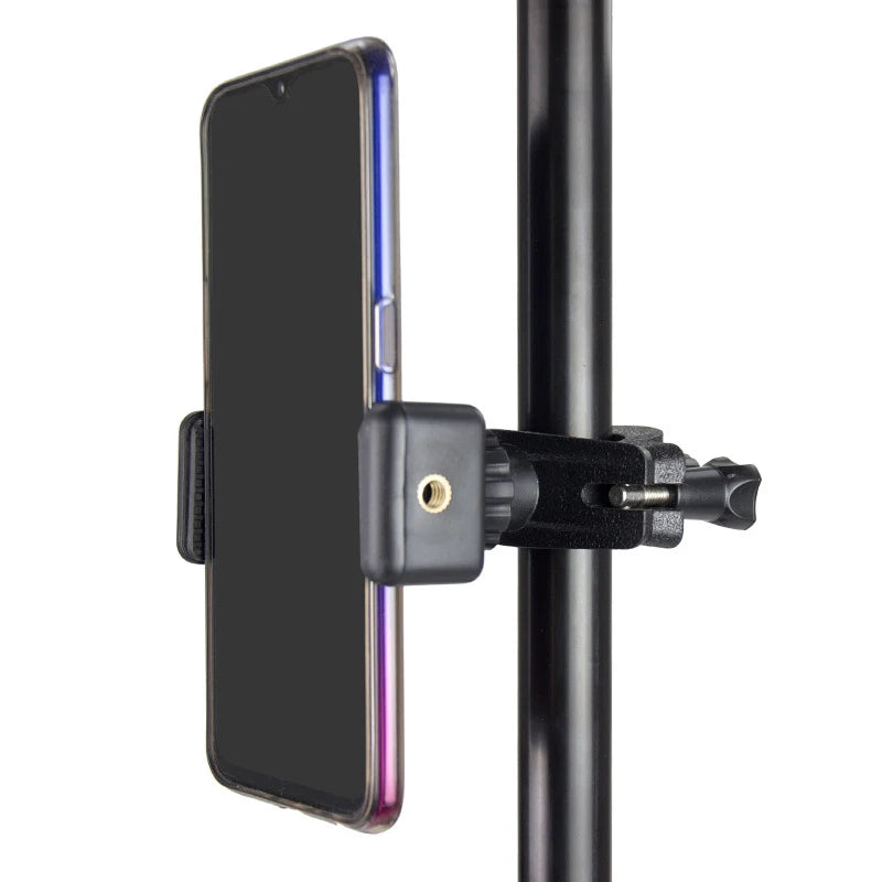 SLR Camera Phone Holder for Circular Lamp Tripod - 360&deg; Rotating Bracket