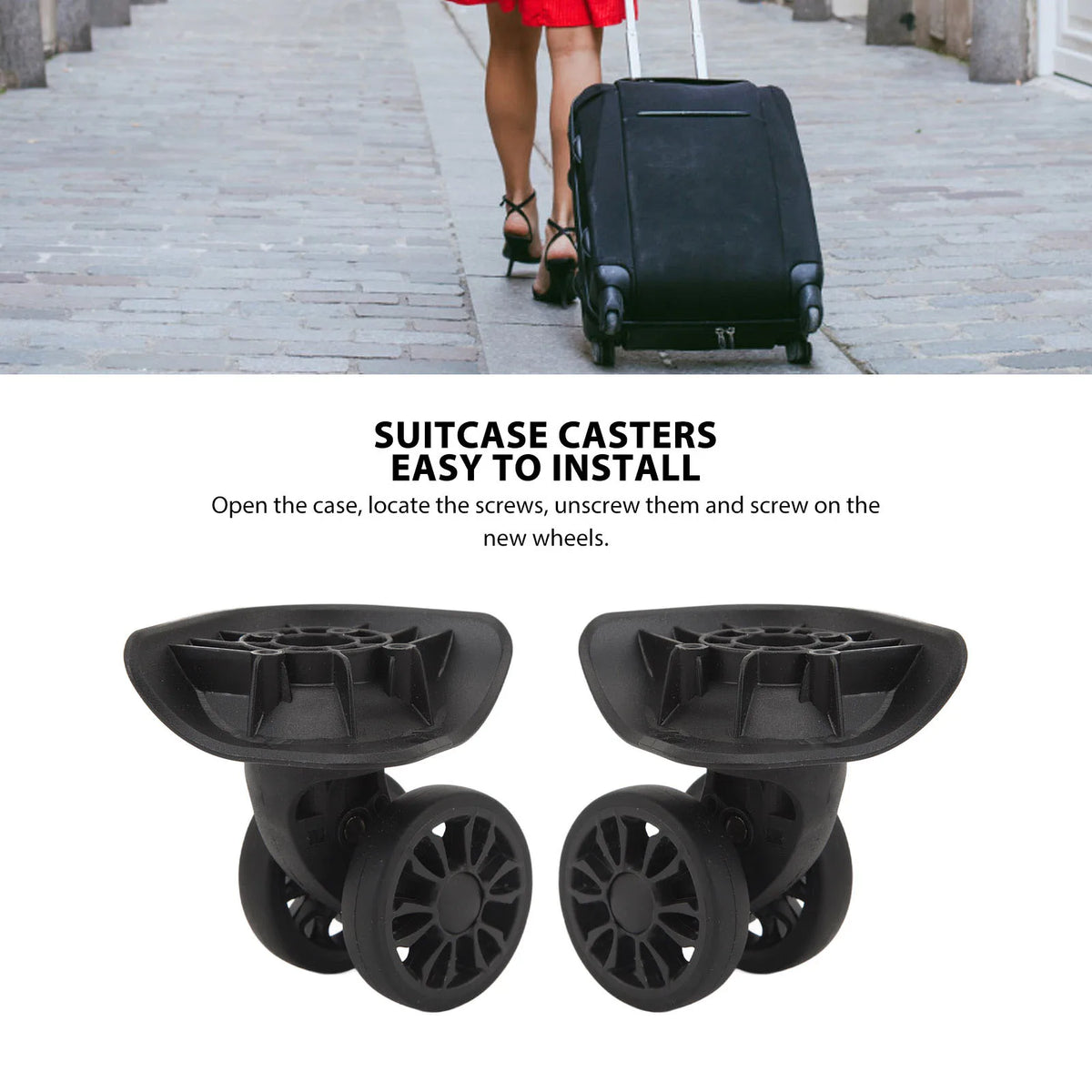 2Pcs Replacement Luggage Wheel &ndash; Lightweight Design