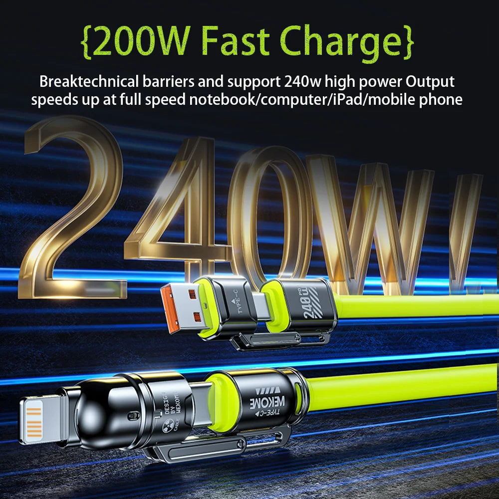 4-in-1 Kirsite Cable &ndash; 240W Super Fast Charging