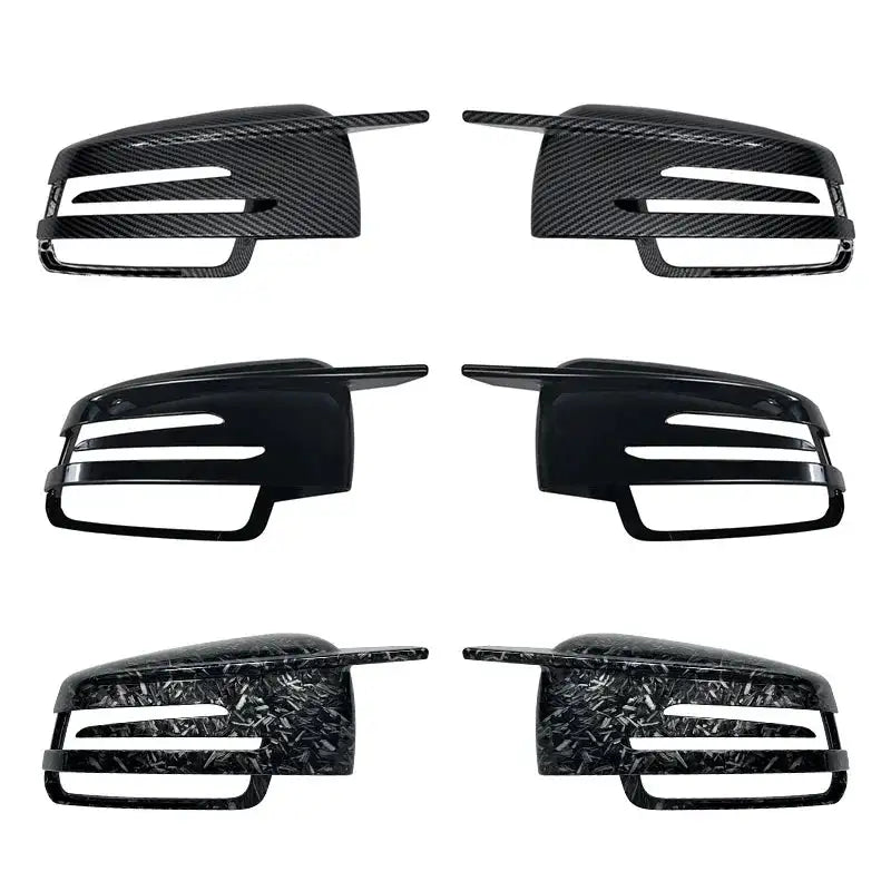 Car Styling Black Car Side for Mercedes Benz W176 W246 W204 W212 W221 C117 X204 X156 Mirror Cover Caps Carbon Fiber Pattern