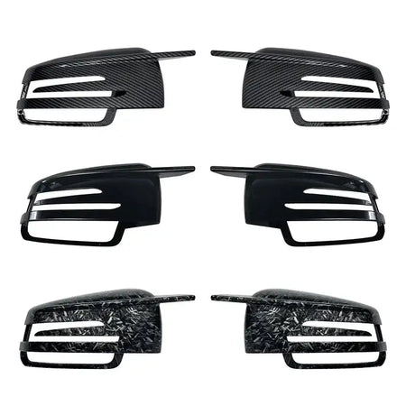 Car Styling Black Car Side for Mercedes Benz W176 W246 W204 W212 W221 C117 X204 X156 Mirror Cover Caps Carbon Fiber Pattern