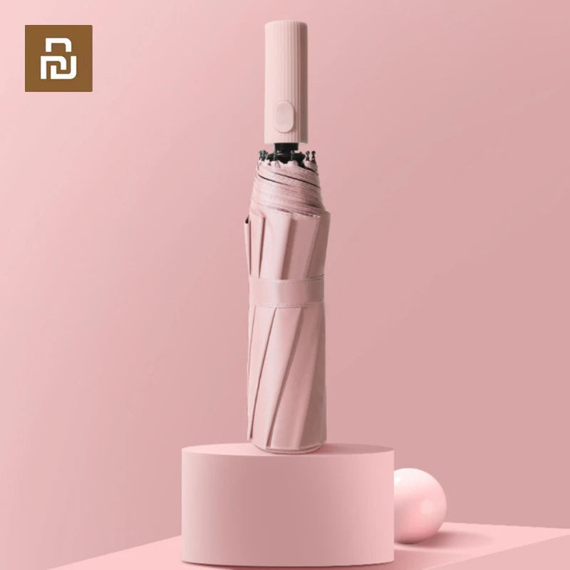 Automatisk UV-skydd Paraply 10 Rib Solskydd För Män Kvinnor