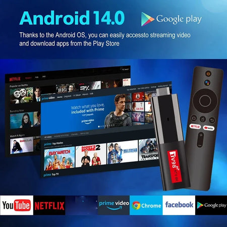 TV98 ATV Mini TV Stick - 8K HDR Streaming with Android 14