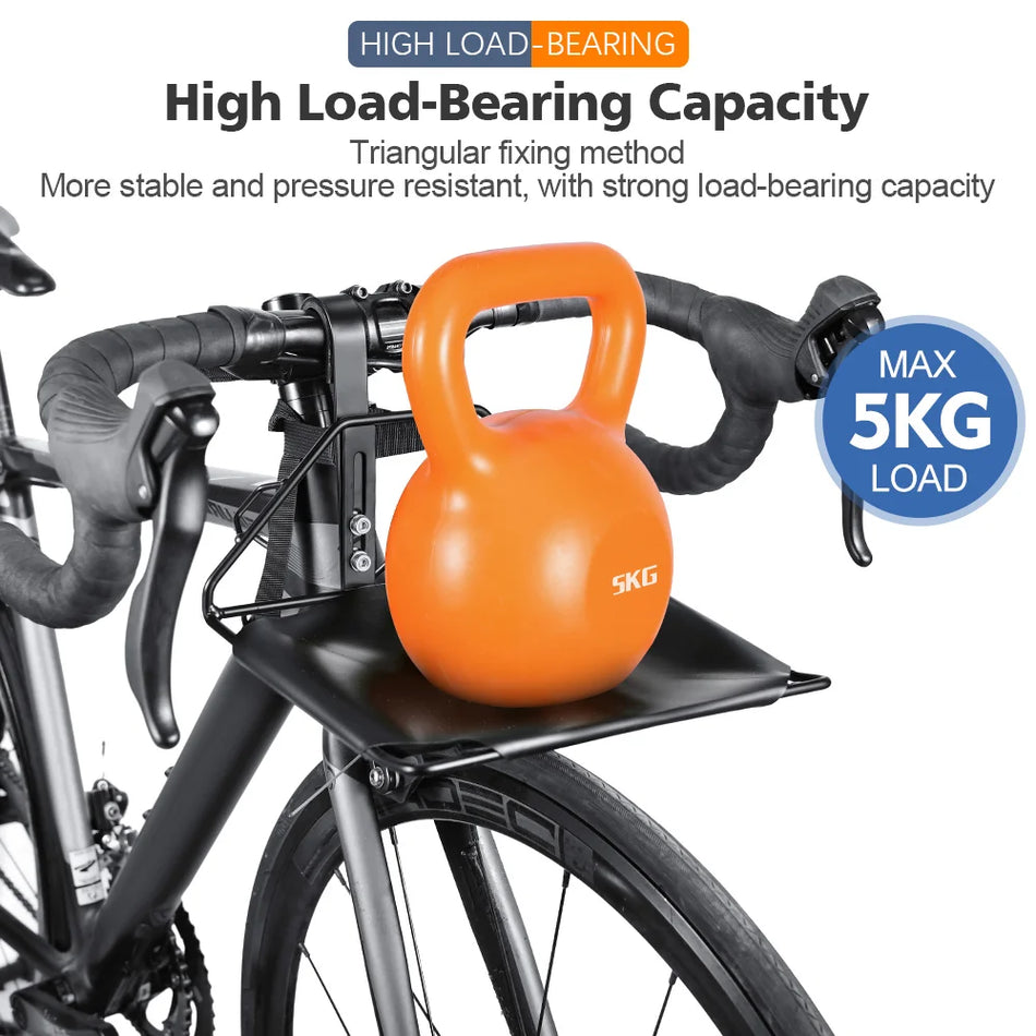 Heavy Duty Metal Bicycle Front Rack For Secure Luggage Carrier Mount