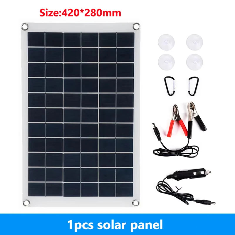 200W Solar Panel Kit 18V &ndash; Dual USB Output For Camping 1pcs solar panel