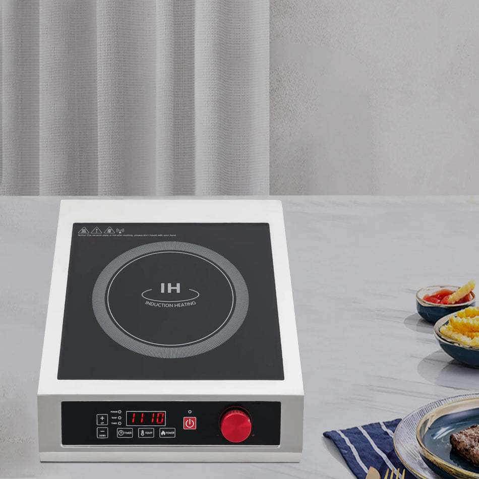 3500W Commercial Induction Cooktop Stainless – LED Display